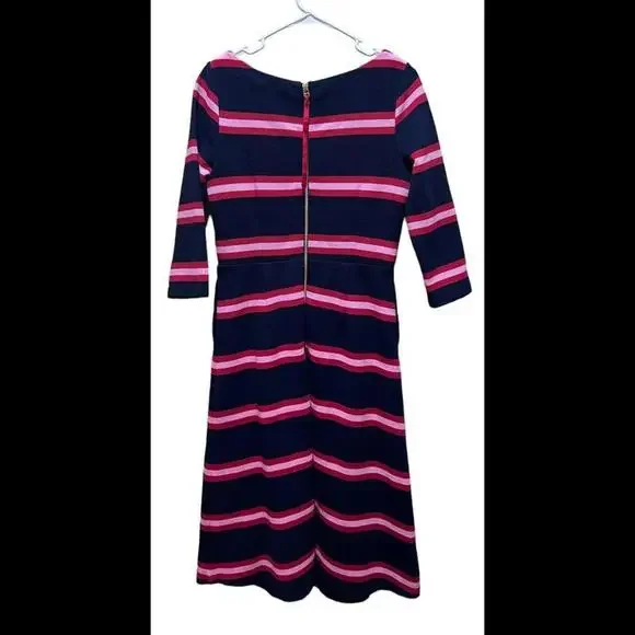 Boden A-Line Dress in Blue and Pink with 3/4 Sleeves - Picture 2 of 4